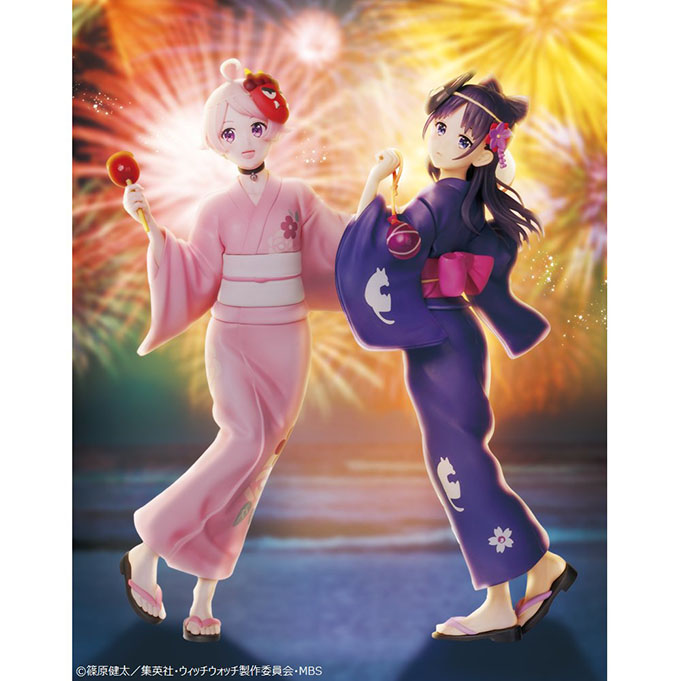 「TVアニメ『ウィッチウォッチ』 浴衣フィギュア 若月ニコ」「TVアニメ『ウィッチウォッチ』 浴衣フィギュア 宮尾音夢」それぞれ入荷しました